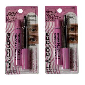 LA Colors Totally Iconic Length Mascara Black 2 Pack New